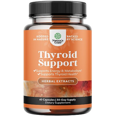 #ad Herbal Thyroid Support Complex Iodine with L Tyrosine Mood Enhancer Halal 60ct $16.77