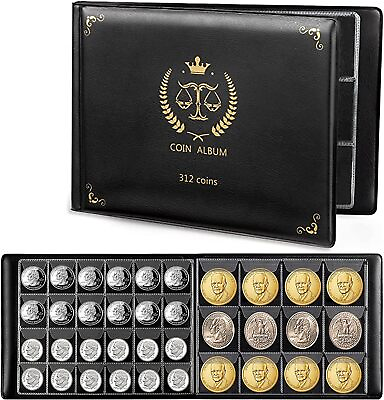 #ad Coin Collection Holder Book Album For Collectors 312 Pockets Storage Box Case $15.18