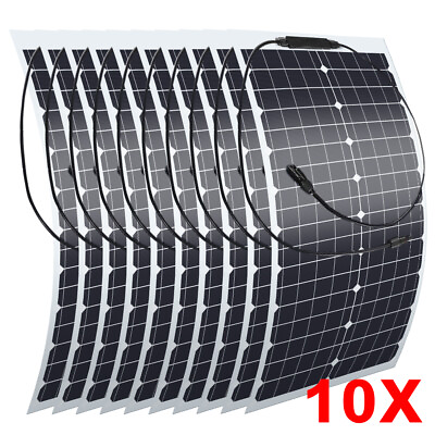 #ad #ad 1000W Watt 18V Flexible Mono Solar Panel Home RV Rooftop Camping Off Grid Power $558.99
