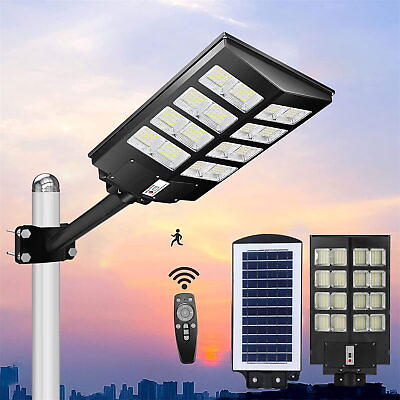 #ad 1000 Watts Commercial LED Solar Street Light Dusk to Dawn Parking Lot Road Lamp $78.81