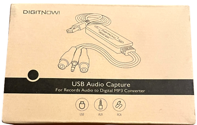 DIGITNOW USB Audio Capture for Records to Digital MP3 Converter $24.69