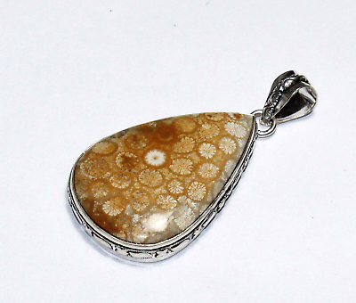 #ad Coral Fossil Handmade Gemstone Jewelry Pendent Size 2.5 Inches $8.99