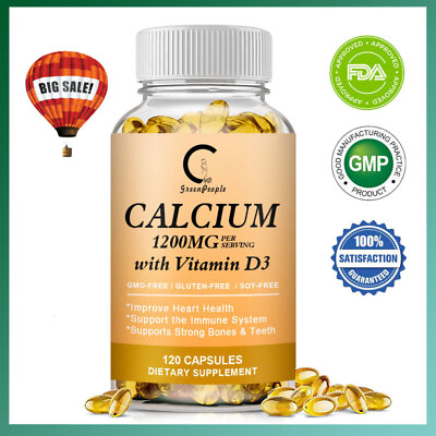 #ad 120Caps Calcium Carbonate amp; Vitamin D Capsules Supports Immune amp; Heart Health $13.66
