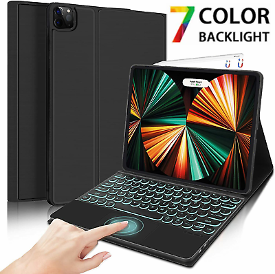 #ad For iPad Pro 12.9 inch 2022 4th 5th 6th Gen Touchpad Backlit Keyboard Smart Case $45.12
