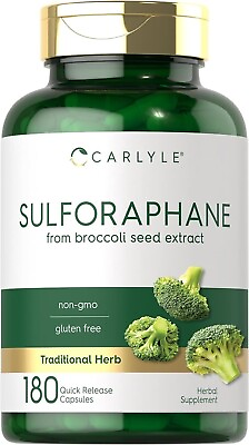 #ad Sulforaphane Broccoli Sprout Extract Capsules 400 mcg 180 Count Carlyle 12 26 $17.95