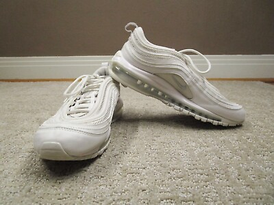 #ad Nike Air Max 97 Shoes Men 8.5 Triple White Grey Wolf Sneakers Running Causal $44.99