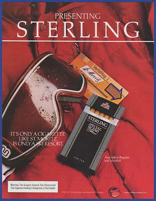 #ad Vintage 1984 STERLING Special Blend Cigarettes Tobacco Ski Goggles Print Ad 80#x27;s $7.46