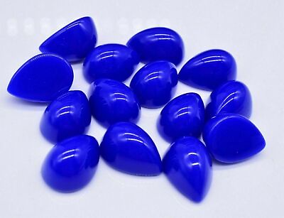 #ad Blue Pear Shape Oval Dome Top Cabochon 18 x 13 mm Jewelry Making Vintage $3.99