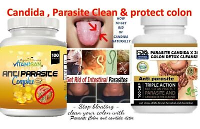 #ad 2X KIT Parasite Cleanse Detox ANTI PARASITE COMPLEX CANDIDA CLEAN ORGANIC VEGAN $45.38