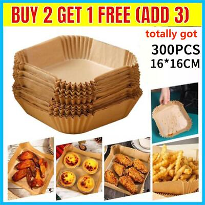 #ad 100pcs Air Fryer Disposable Non Stick Baking Steamer Paper Liner Parchment Round $7.99