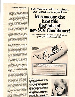 #ad 1967 Print Ad Alberto VO5 Conditioner Let someone else have this free tube $11.99