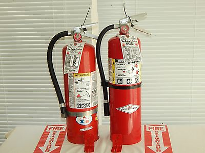 #ad Fire Extinguisher 10Lb ABC Dry chemical Lot of 2 SCRATCHamp;DENT $500.00
