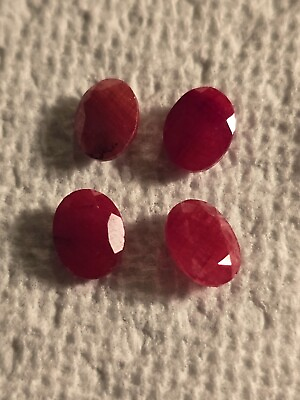 #ad Four 9×7mm Oval Cut Natural Ruby $19.99