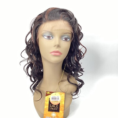 #ad Beauty #1B 33 Black Auburn Big Curl Lace Front Wig Heat Safe Synthetic Adjustabl $54.99
