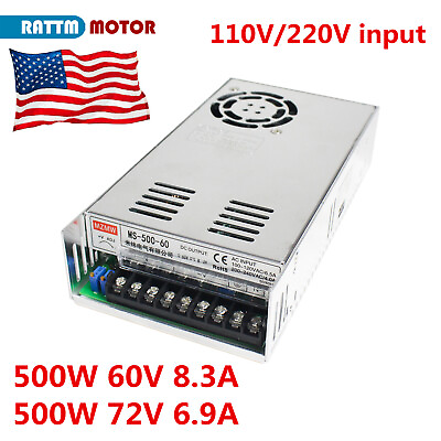 #ad 【US】500W 60V 72V DC Switching Power Supply 110V 220V AC to DC for LED Light CCTV $39.00