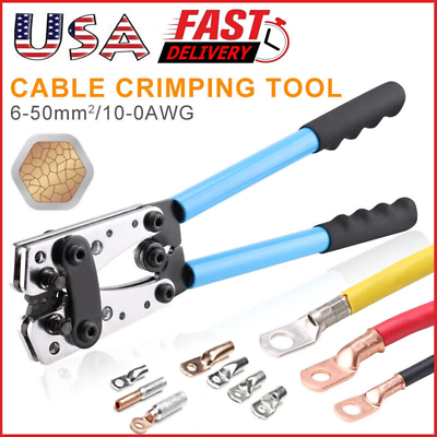 #ad Cable Lug Crimping Tools Hand Electrician Pliers Crimper Wire Cable 6 50mm² $37.25
