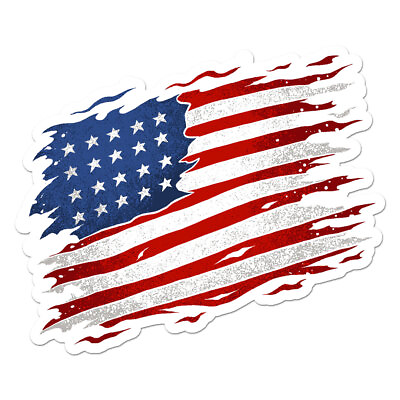 #ad Tattered American Flag Vinyl Decal Sticker ebn7976 $3.80