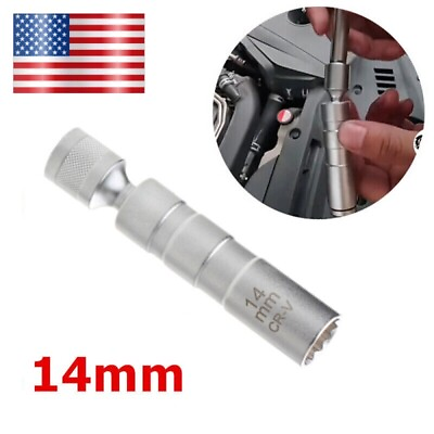 #ad 1 Pcs 3 8quot; Drive Car 14mm Spark Plug Sleeve Socket Magnetic Wrench Removal Tool $8.99