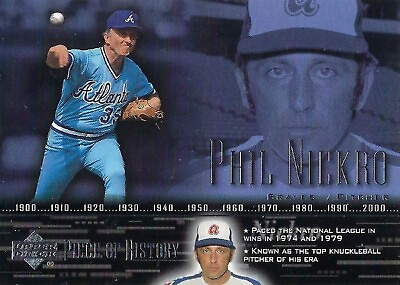 #ad 2002 UD Piece of History #47 Phil Niekro Atlanta Braves HOF $1.49
