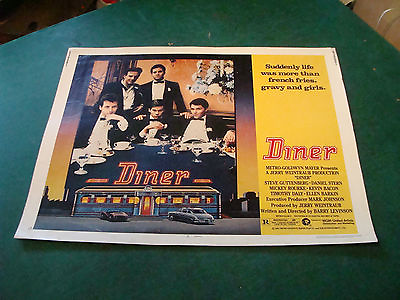 #ad vintage movie poster: 1 2 sheet DINER 1982 Original SCARCE 1 2 SHEET $491.77