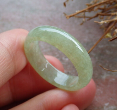 #ad Certified Icy Yellow Burma 100% A Jadeite Jade Circle Ring NO . 10 戒指 # 416168 $30.40