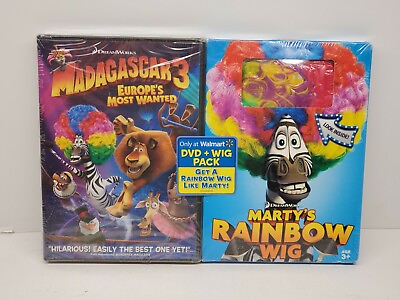 #ad Brand New Madagascar 3: Europe#x27;s Most Wanted DVD Bonus Marty#x27;s Rainbow Wig $14.95