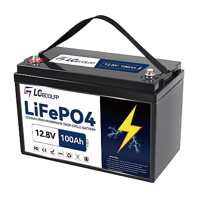 #ad 12V 100Ah LiFePO4 Lithium Battery Pack LGECOLFP for RV Marine Solar 100A BMS $189.99