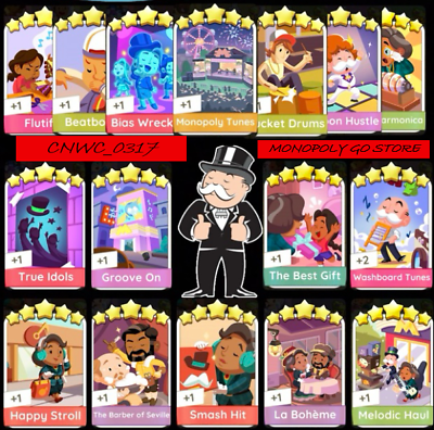 #ad MONOPOLY GO 5 STAR CARD🌟 ALL AVAILABLE NOW Available 24H🔥 TRUSTED SELLER🔥 $10.00