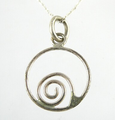 #ad Sterling Silver Spiral Pendant Necklace 925 18 Inches 2.3 Grams $23.80