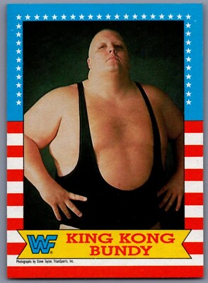 #ad 1987 Topps WWF King Kong Bundy #15 Plus Bonus Card $4.49