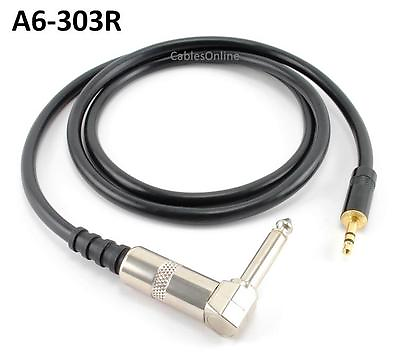 #ad 3ft Premium 3.5mm Stereo Male to Right Angle 1 4quot; Mono TS Plug Cable A6 303R $15.50