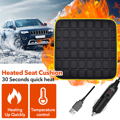 #ad #ad Universal Car Heated Seat Cushion Hot Cover USB 12v Auto Heater Warmer Pad Black $15.19