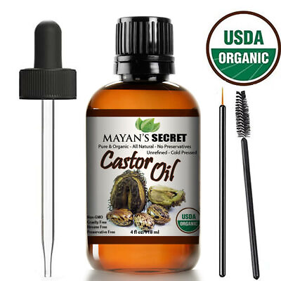 #ad 100% USDA ORGANIC Castor Oil for Eyelashes EyebrowsHair GrowthSkin amp; Face 4oz $13.95
