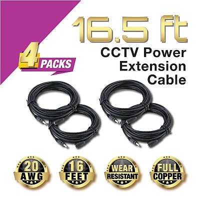 #ad 4x Power Supply Extension Cable 5M meters Standard Cord for CCTV Security Camera $24.95