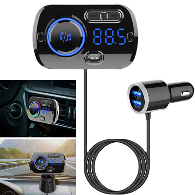 #ad Bluetooth 5.0 Car MP3 Player FM Transmitter Hands free Radio Adapter USB Charger $18.95