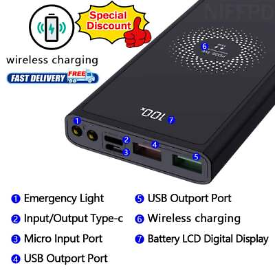 #ad USB Wireless Power Bank Backup Fast Portable Charger External Battery 1000000mAh $18.91