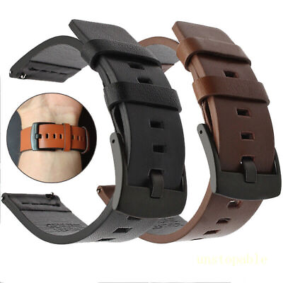 #ad Genuine Leather Band Watch Strap Wristband Belt w Quick Pins 24mm 22mm 20mm 18mm $9.99