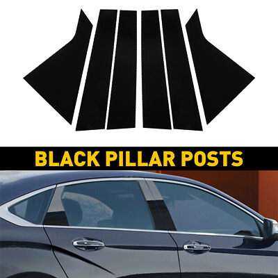 #ad 6pcs Black Pillar Posts for 2014 2020 Chevrolet Impala Door Trim Piano Cover Kit $17.99