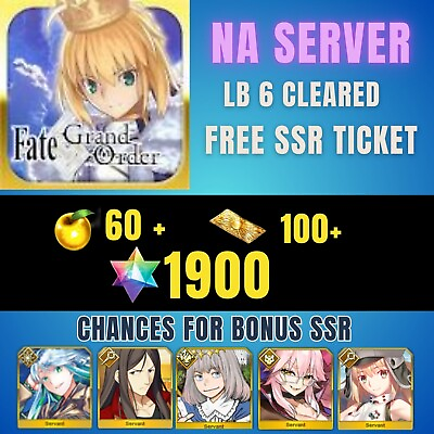 #ad FGO NA Fate Grand Order Reroll 1900 SQ LB 6 Cleared $9.57