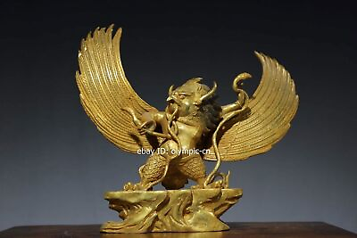 #ad 11#x27;#x27; bronze gold Hindu mythology Buddhism golden winged bird Garuda Dharma $277.20