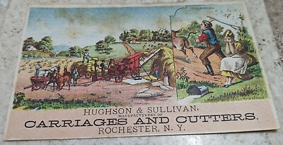 #ad * RARE* VICT. TRADE CARD HUGHSON amp; SULLIVAN CARRIAGES AND CUTTERS ROCHESTER NY $124.99
