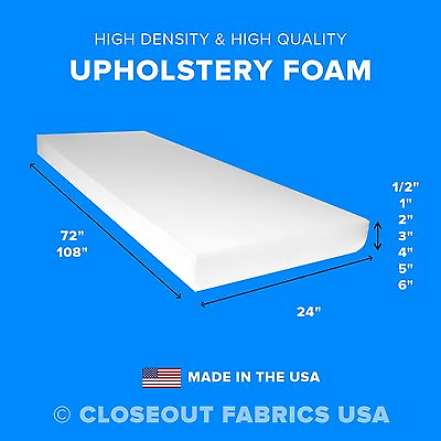 #ad High Density Upholstery Foam Seat Cushion Replacement Sheets $24.95
