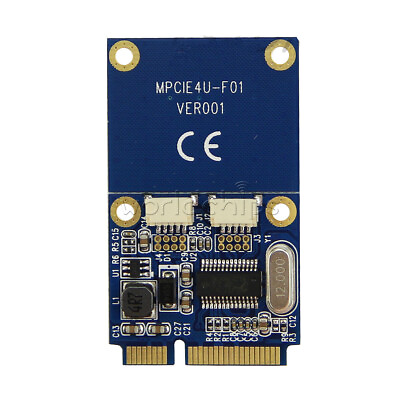 #ad PCIe PCI E to USB Adapter mPCIe to 5 Pin 2 Ports Dual USB2.0 Mini Converter Card $5.60
