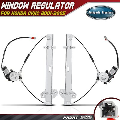 #ad 2pcs Front Left amp; Right Power Window Regulator with Motor for Honda Civic 01 05 $75.90