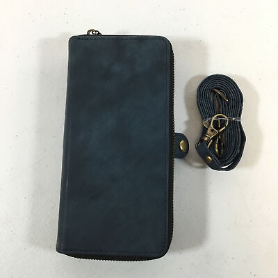 #ad Rssviss Dark Blue Crossbody Strap 6.7 Inch Wallet Case For Apple iPhone 15 $24.99
