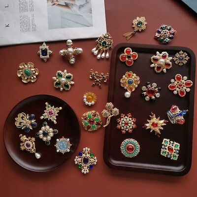#ad Rhinestone Brooches For Resin Pendant Jewelry Vintage Flower Casual Brooch Pins $3.99