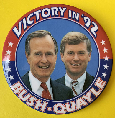 #ad 1992 George Bush Dan Quayle Vintage US Political button pin Campaign badge old 1 $9.92