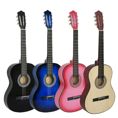 #ad 38quot; Acoustic Guitar Wooden Beginner Guitar With Guitar Case Strap Tuner and Pick $45.58