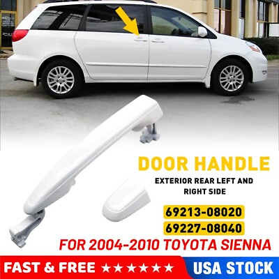 #ad For 04 10 Toyota Sienna Natural Rear Outside Door Handle W O Keyhole White $12.99