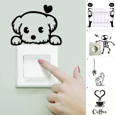 #ad Switch Sticker 3D Cat Dog Cartoon Wall Decal Mural Art Kid Room Home Decor DIY C $1.39